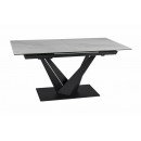 Стол обеденный SIGNAL SORENTO Ceramic Nature Cloud белый/черный мат 160-220/90